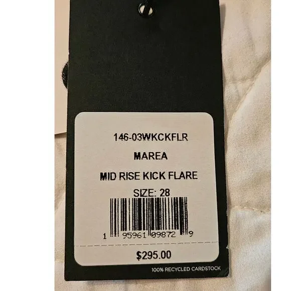 NWT RE/DONE Mid-Rise Kick Flare Solid Women's Jeans in Marea Size 28 - Picture 5 of 13